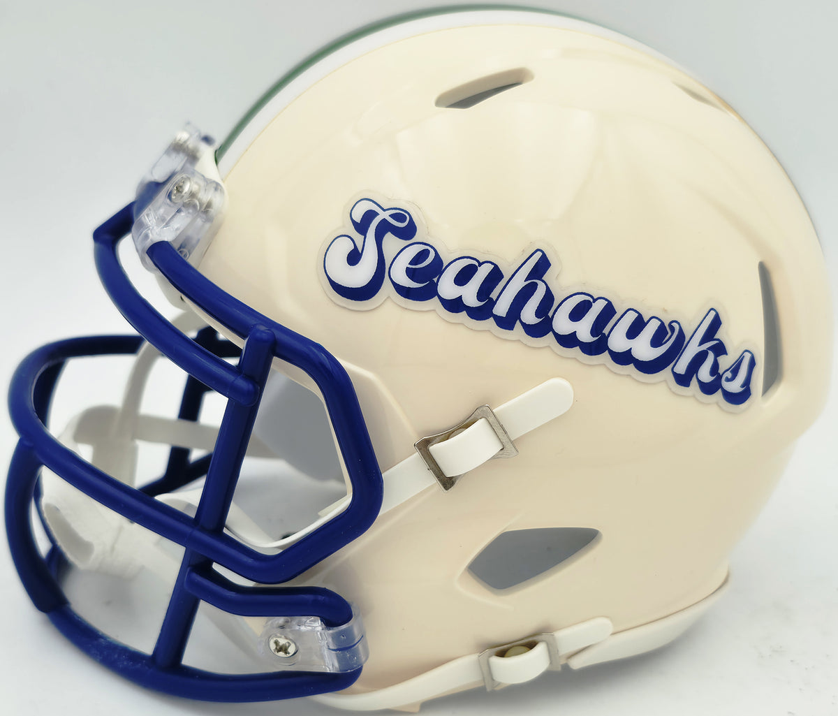 Brian Bosworth Autographed Seattle Seahawks Cream Speed Mini Helmet Retro Beckett BAS Witness Stock #268129