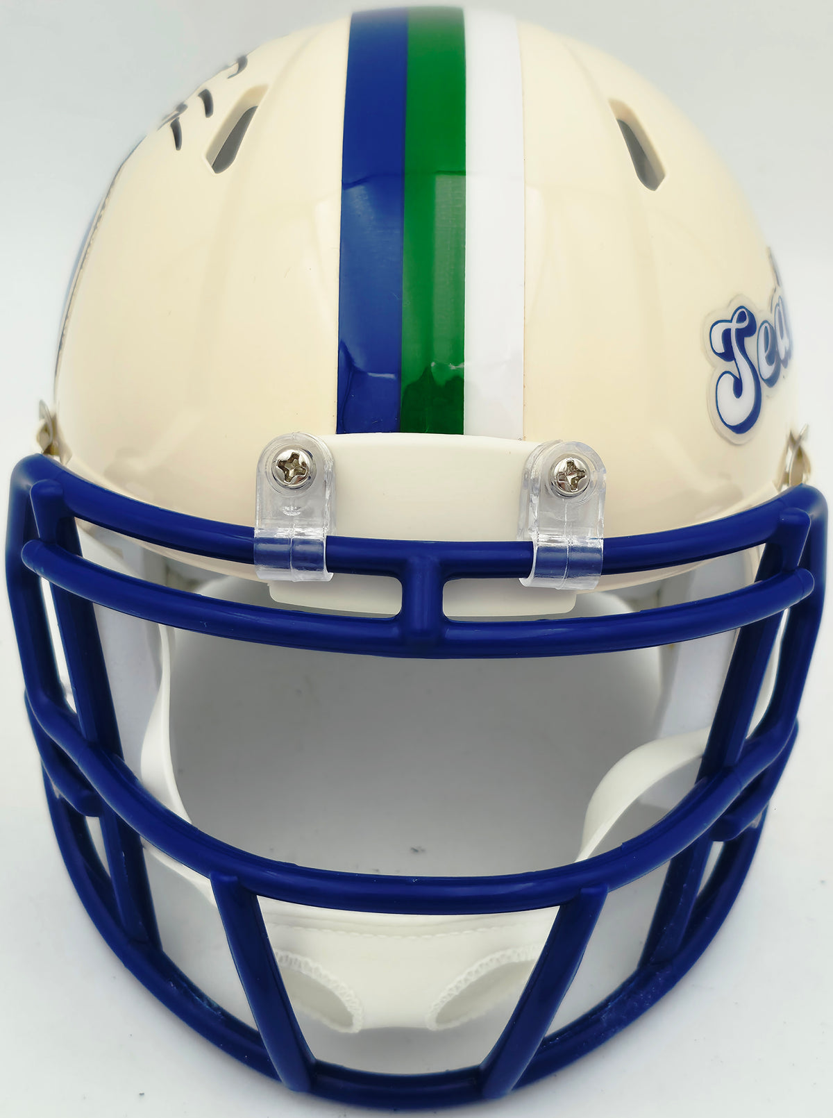 Brian Bosworth Autographed Seattle Seahawks Cream Speed Mini Helmet Retro Beckett BAS Witness Stock #268129