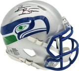 Brian Bosworth Autographed Seattle Seahawks Silver Speed Mini Helmet T/B 83-01 Beckett BAS Witness Stock #268130
