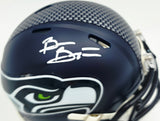 Brian Bosworth Autographed Seattle Seahawks Blue Speed Mini Helmet Beckett BAS Witness Stock #268131