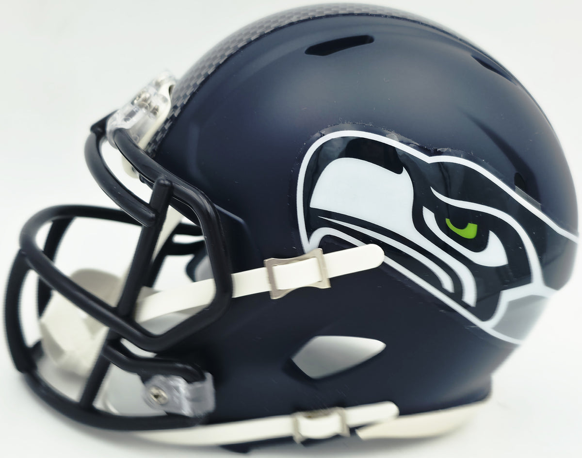 Brian Bosworth Autographed Seattle Seahawks Blue Speed Mini Helmet Beckett BAS Witness Stock #268131