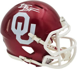 Brian Bosworth Autographed Oklahoma Sooners Crimson Speed Mini Helmet Beckett BAS Witness Stock #268132
