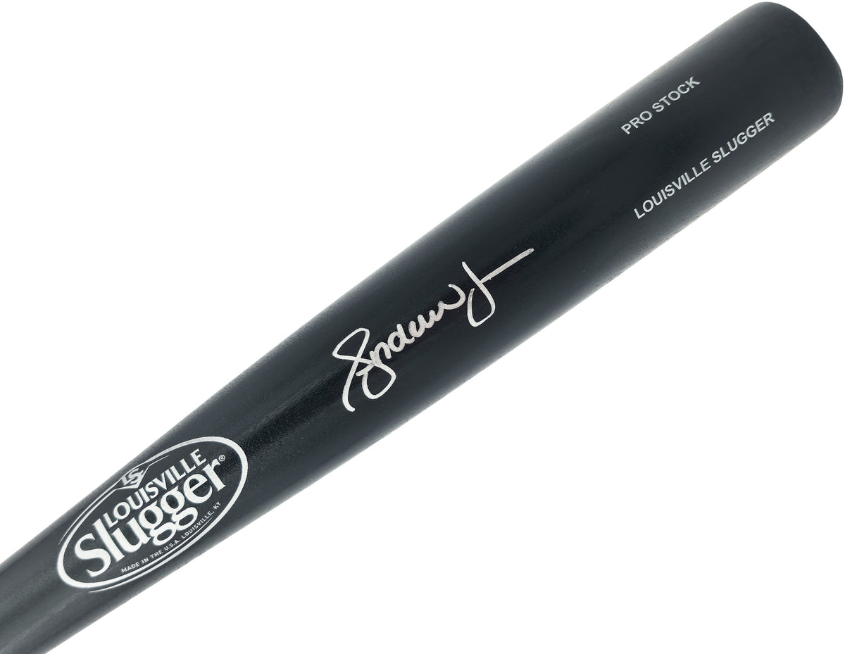 Andruw Jones Autographed Black Louisville Slugger Pro Stock Baseball Bat Atlanta Braves Beckett BAS Witness Stock #268125
