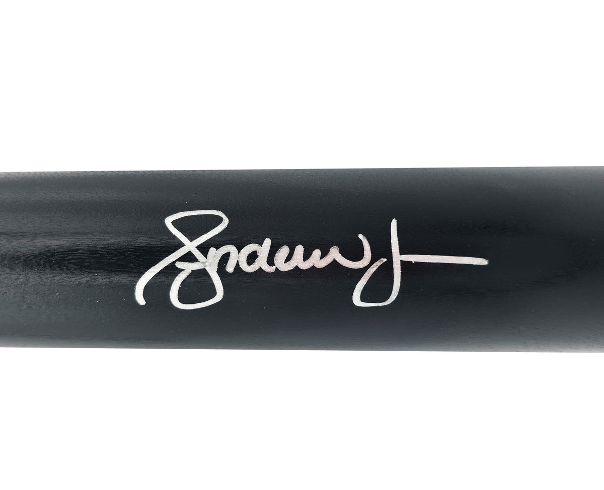 Andruw Jones Autographed Black Louisville Slugger Pro Stock Baseball Bat Atlanta Braves Beckett BAS Witness Stock #268125