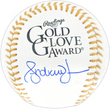 Andruw Jones Autographed Official Gold Glove Logo Baseball Atlanta Braves Beckett BAS Witness Stock #268127