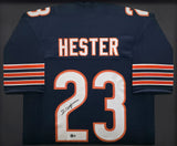 Chicago Bears Devin Hester Autographed Framed Blue Jersey Beckett BAS QR Stock #252812