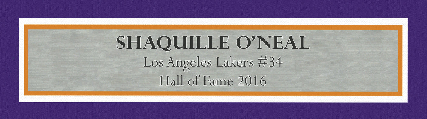Los Angeles Lakers Shaquille O'Neal Autographed Framed Gold Jersey JSA Witness Stock #253343