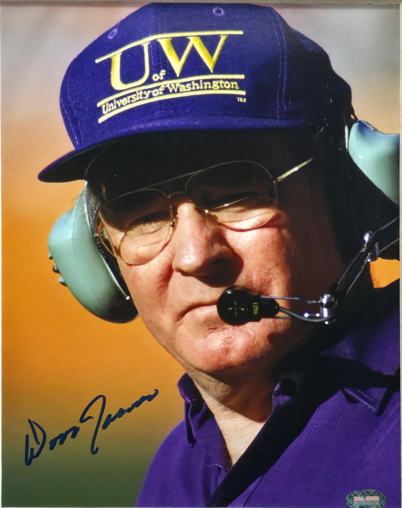 Don James Autographed Framed 8x10 Photo Washington Huskies MCS Holo Stock #253369