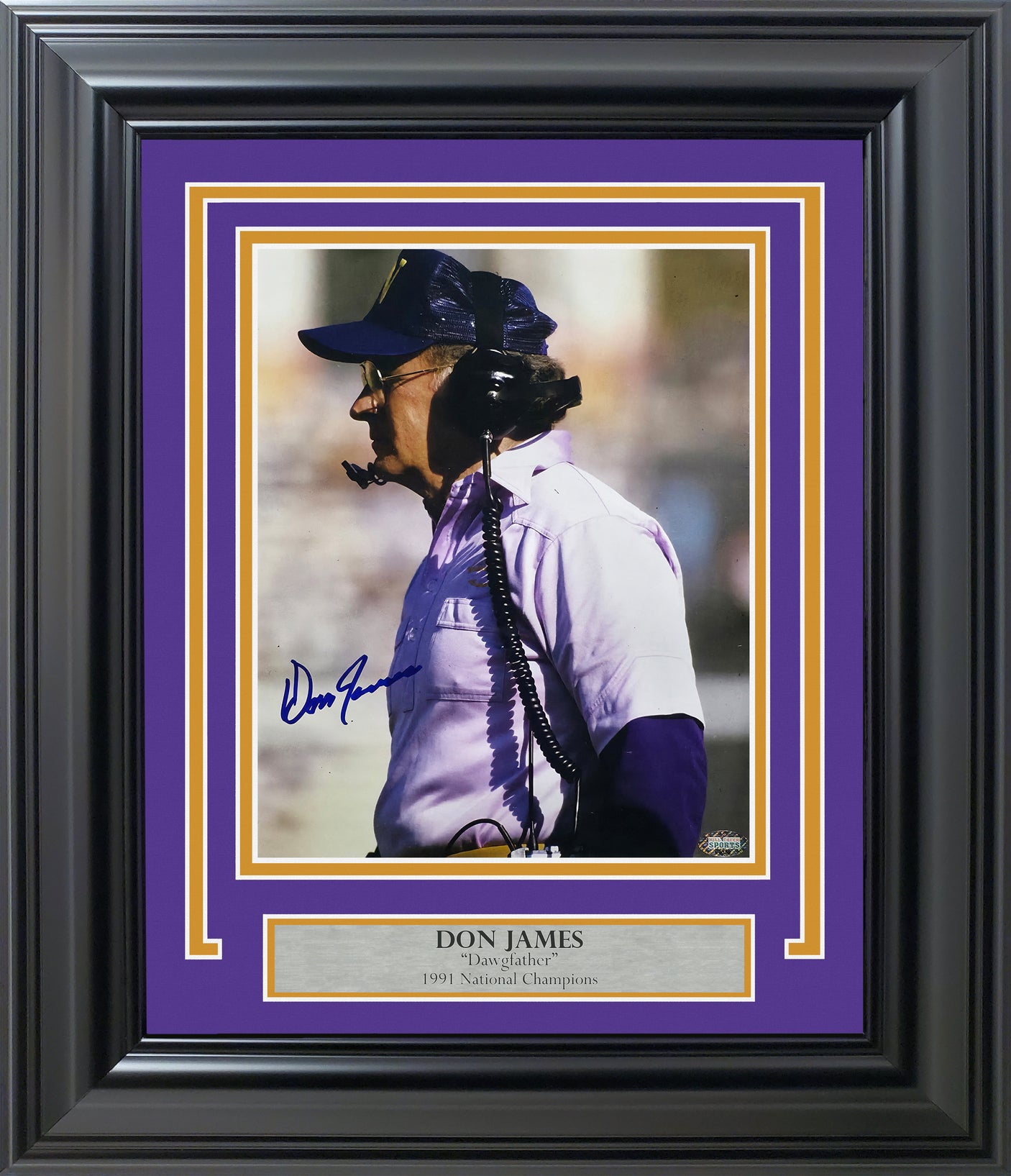 Don James Autographed Framed 8x10 Photo Washington Huskies MCS Holo Stock #253363