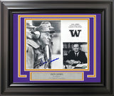 Don James Autographed Framed 8x10 Photo Washington Huskies MCS Holo Stock #253364