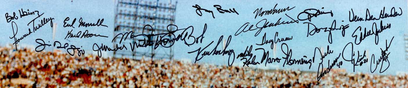 1972 Miami Dolphins Perfect Season Team Autographed Framed 20x24 Photo With 40+ Signatures Including Don Shula & Bob Griese Beckett BAS QR Stock #252816