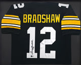 Pittsburgh Steelers Terry Bradshaw Autographed Framed Black Jersey Beckett BAS Witness Stock #252815