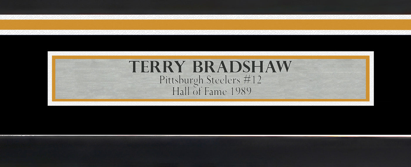 Pittsburgh Steelers Terry Bradshaw Autographed Framed Black Jersey Beckett BAS Witness Stock #252815