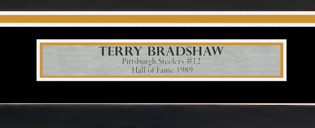 Pittsburgh Steelers Terry Bradshaw Autographed Framed Black Jersey Beckett BAS Witness Stock #252815