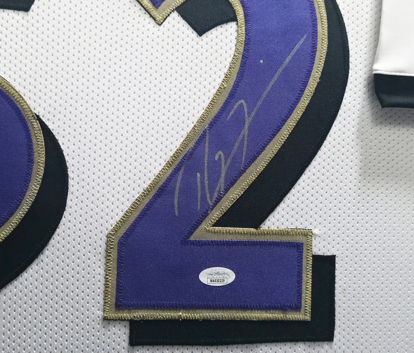 Baltimore Ravens Ray Lewis Autographed Framed White Jersey JSA Stock #252811