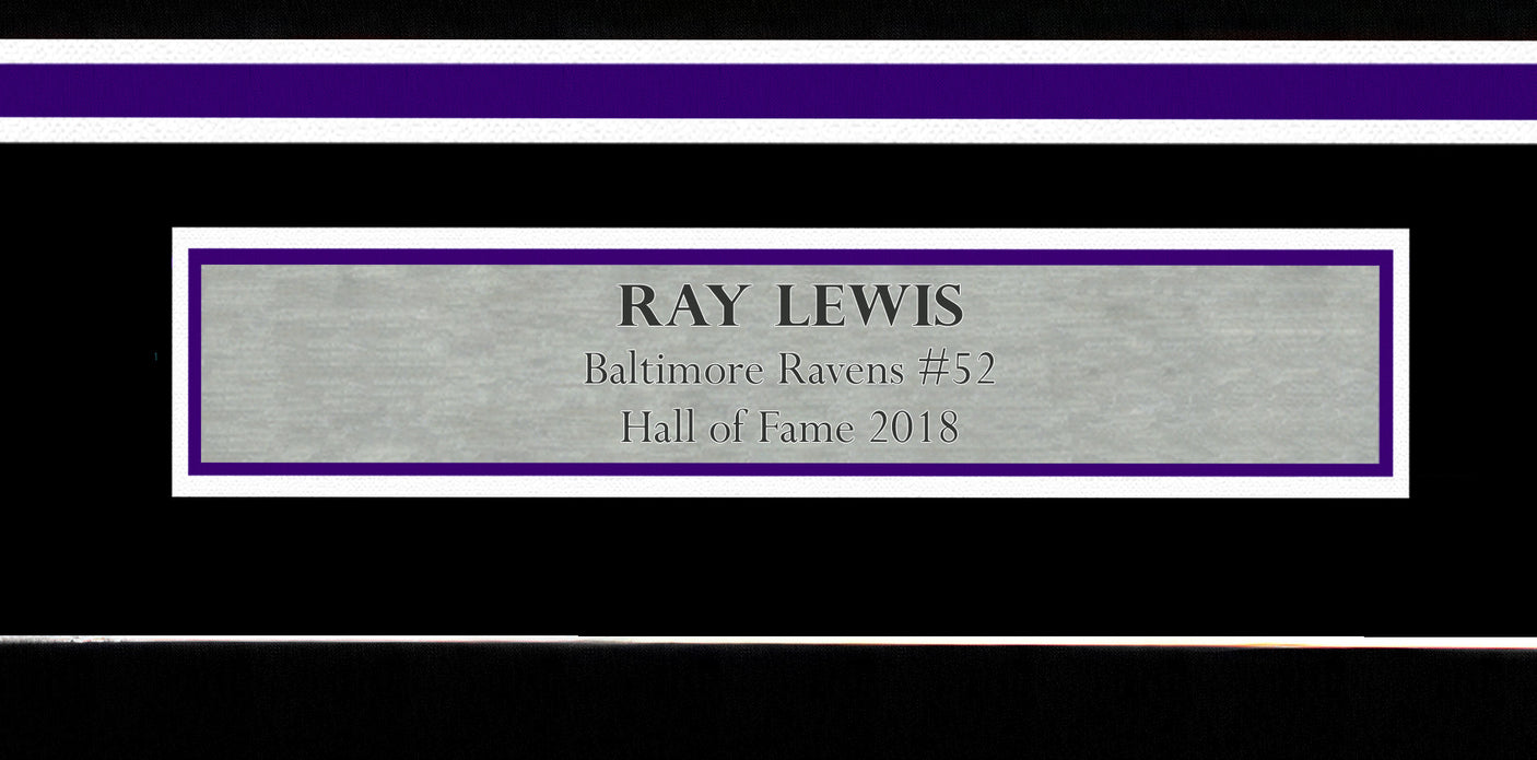 Baltimore Ravens Ray Lewis Autographed Framed White Jersey JSA Stock #252811