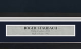 Dallas Cowboys Roger Staubach Autographed Framed Navy Blue Jersey Beckett BAS Witness Stock #252813