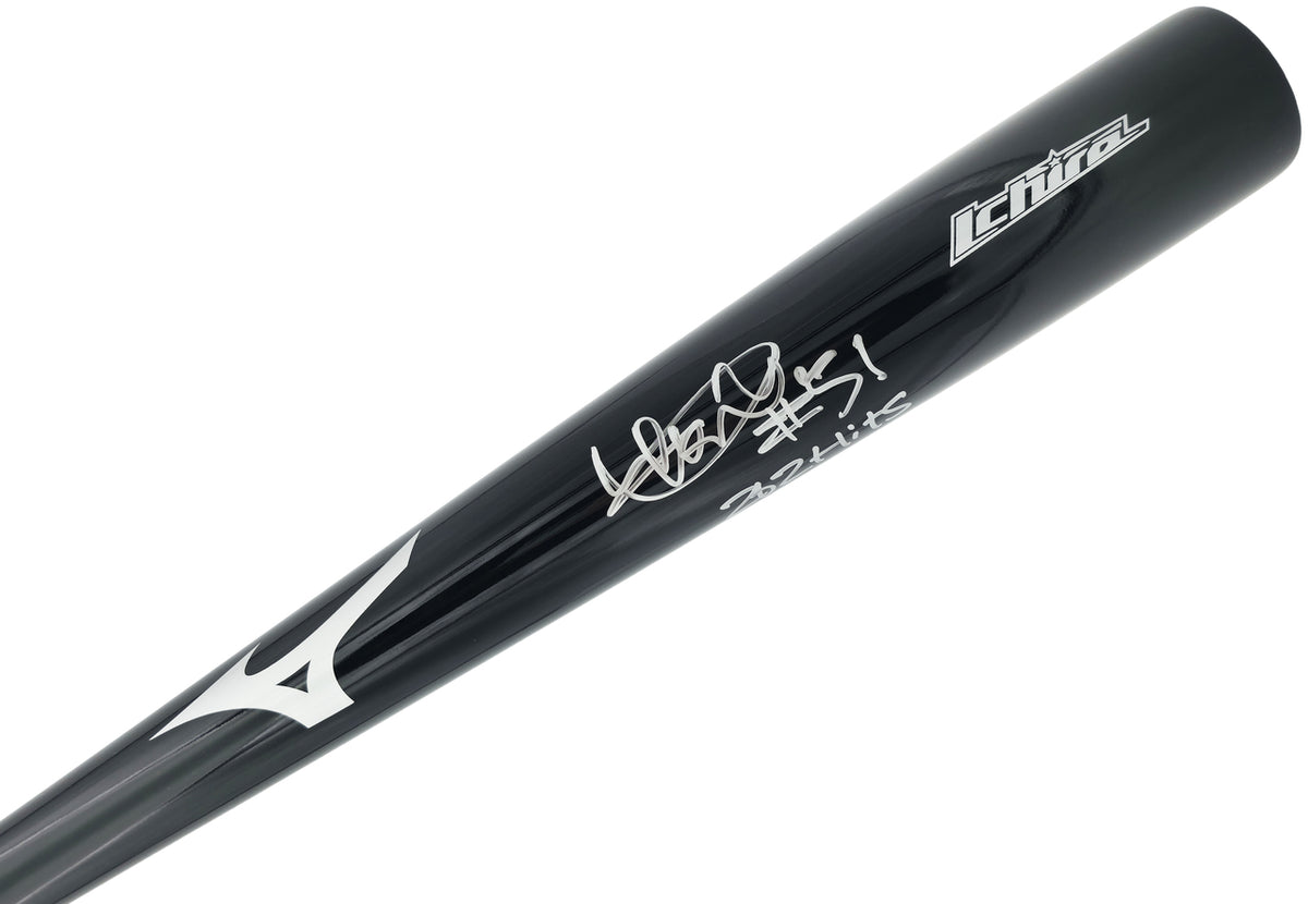 Ichiro Suzuki Autographed Black Mizuno Player Model Baseball Bat Seattle Mariners "262 Hits & #51" IS Holo & Beckett BAS Witness Stock #268219