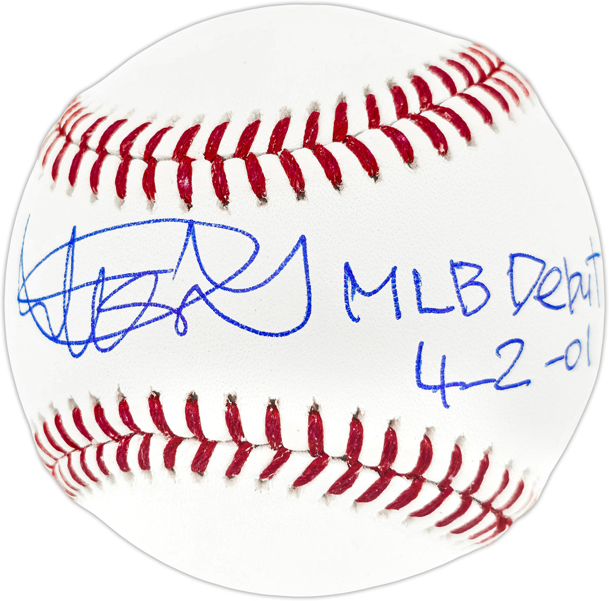Ichiro Suzuki Autographed Official MLB Baseball Seattle Mariners "MLB Debut 4-2-01" IS Holo & Beckett BAS Witness Stock #268222