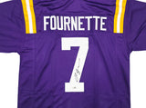 LSU Tigers Leonard Fournette Autographed Purple Jersey JSA Witness Stock #268181