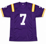 LSU Tigers Leonard Fournette Autographed Purple Jersey JSA Witness Stock #268181