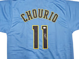 Milwaukee Brewers Jackson Chourio Autographed Powder Blue Jersey Beckett BAS QR Stock #268185