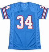 Houston Oilers Earl Campbell Autographed Blue Jersey "HOF 91" Beckett BAS Witness Stock #268187