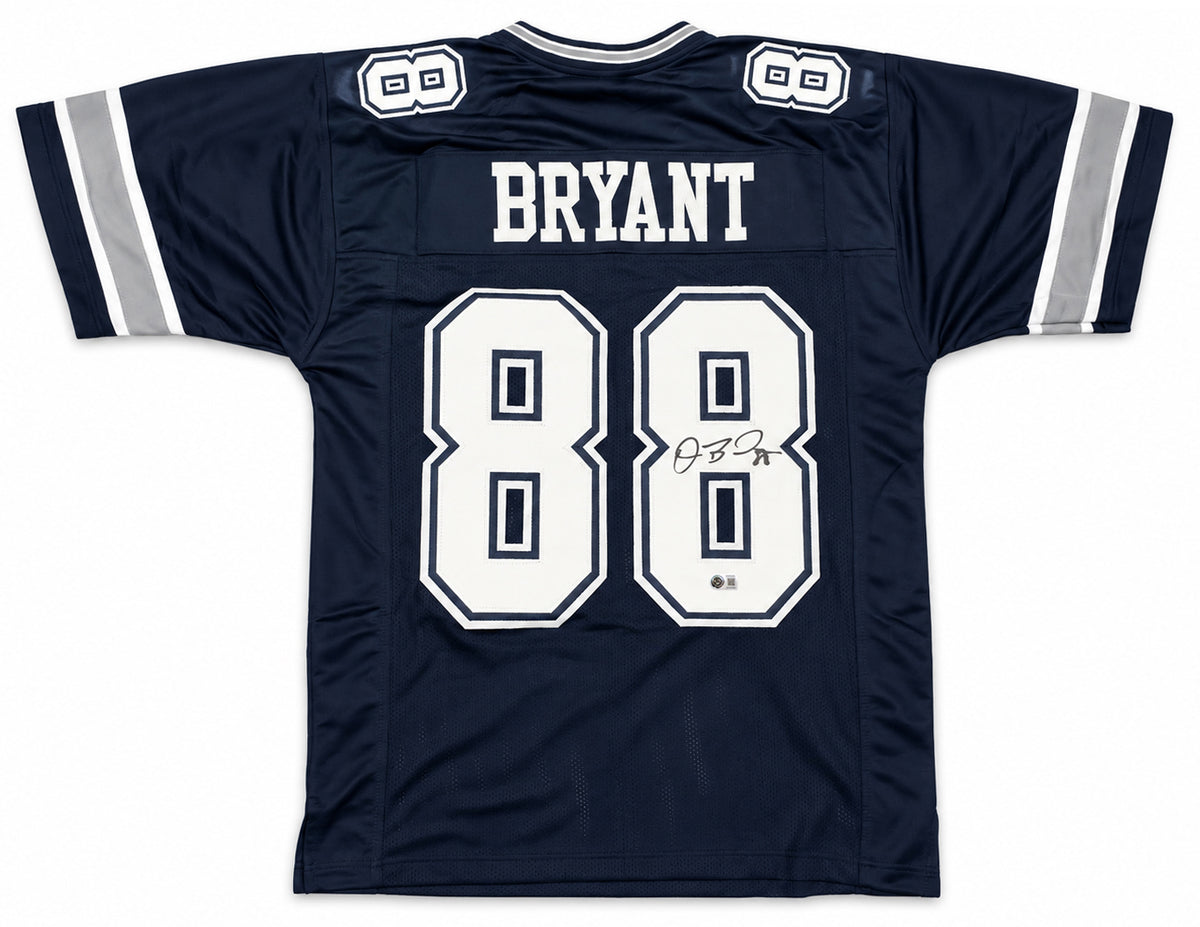 Dallas Cowboys Dez Bryant Autographed Navy Jersey Beckett BAS Witness Stock #268192