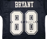 Dallas Cowboys Dez Bryant Autographed Navy Jersey Beckett BAS Witness Stock #268192