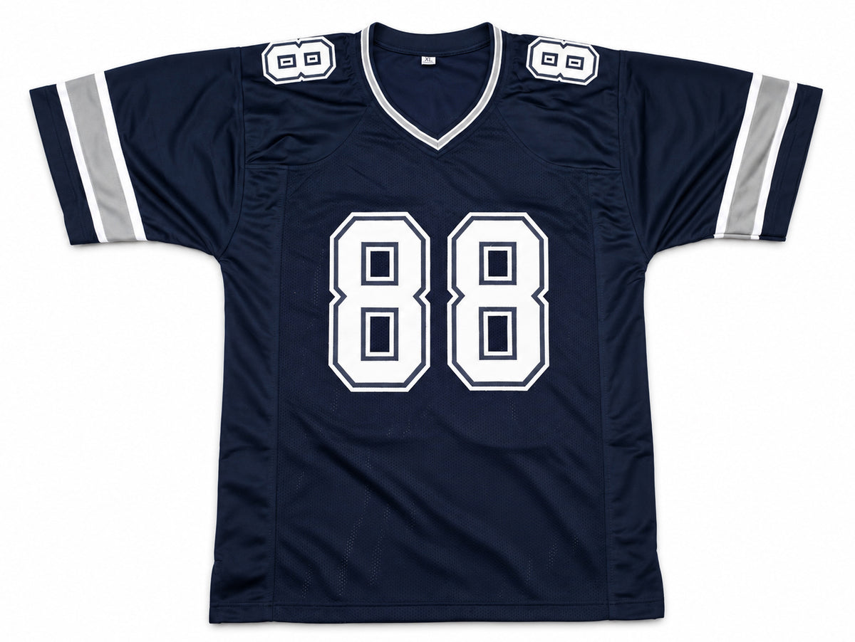 Dallas Cowboys Dez Bryant Autographed Navy Jersey Beckett BAS Witness Stock #268192