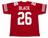 San Francisco 49ers Kaelon Black Autographed Red Jersey Grad Witness Stock #268204