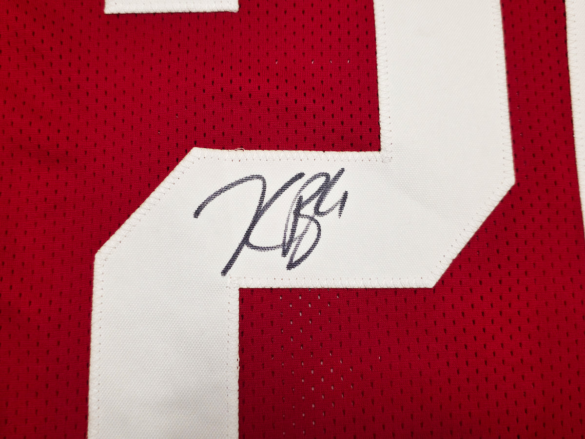 San Francisco 49ers Kaelon Black Autographed Red Jersey Grad Witness Stock #268204