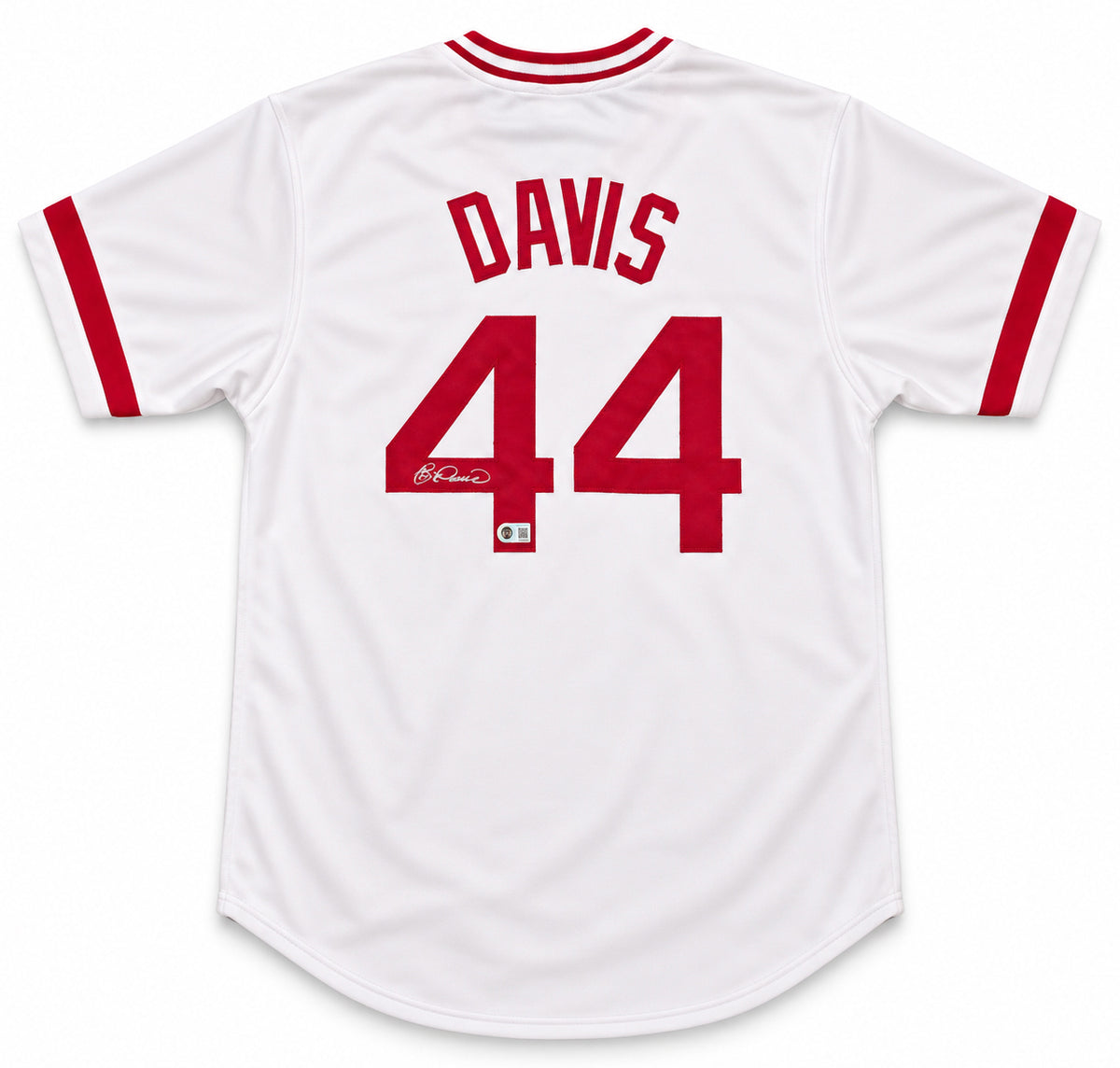 Cincinnati Reds Eric Davis Autographed White Jersey Beckett BAS Witness Stock #268190