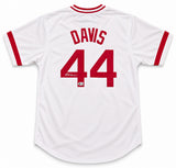 Cincinnati Reds Eric Davis Autographed White Jersey Beckett BAS Witness Stock #268190