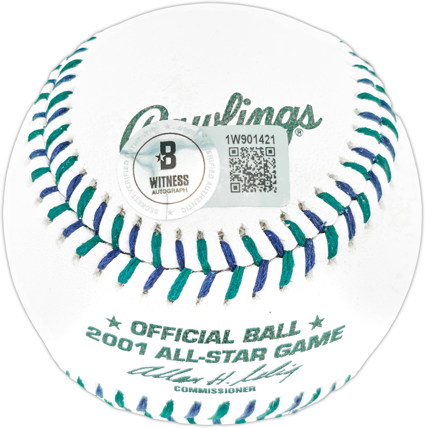 Ken Griffey Jr. Autographed Official 2001 All Star Game Logo Game Baseball Seattle Mariners Beckett BAS Witness Stock #253717
