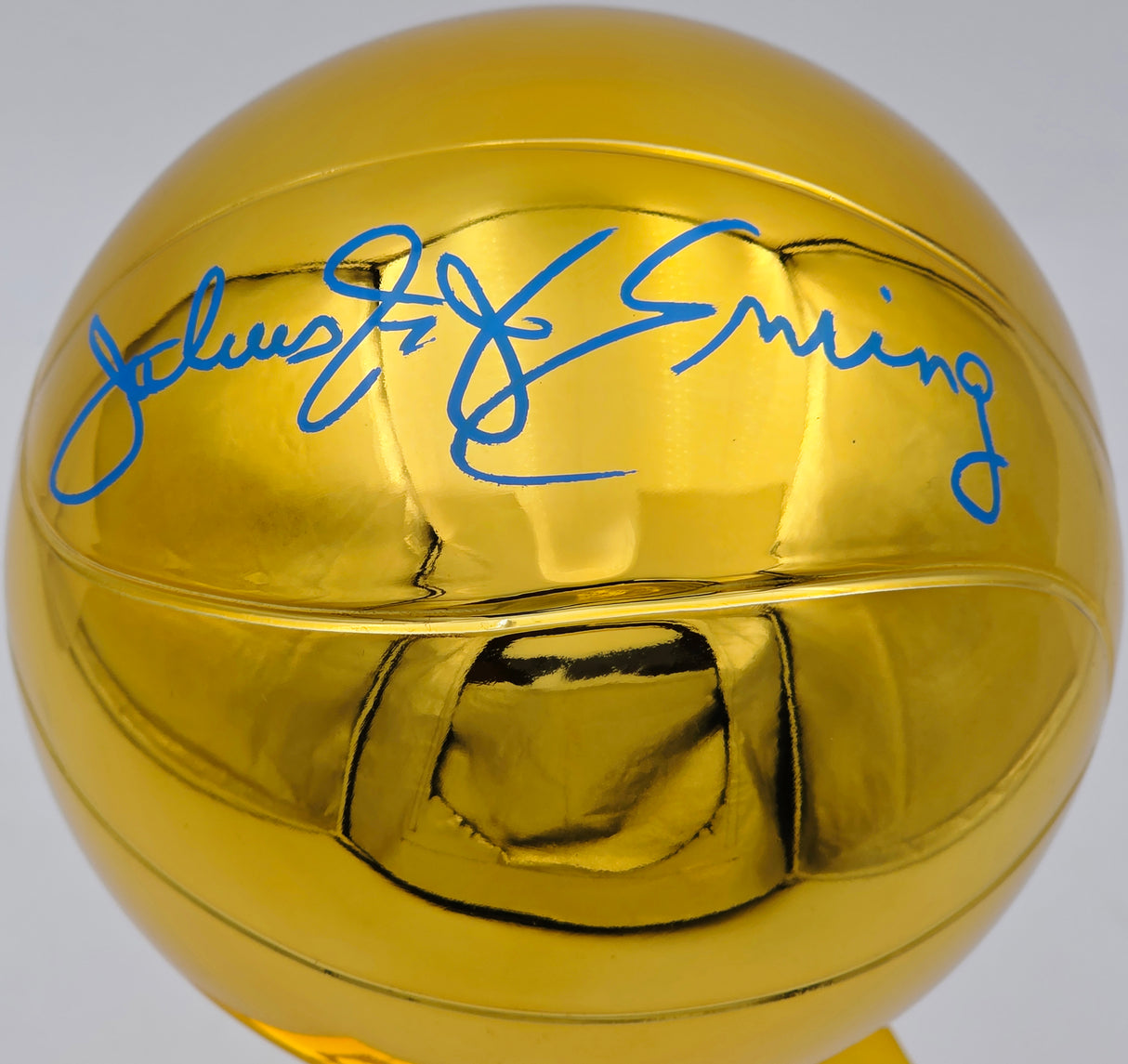 Julius "Dr. J" Erving Autographed Fanatics Philadelphia 76ers NBA Champions Mini Trophy Beckett BAS Witness Stock #253707