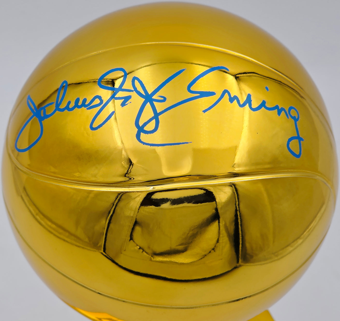 Julius "Dr. J" Erving Autographed Fanatics Philadelphia 76ers NBA Champions Mini Trophy Beckett BAS Witness Stock #253707