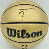 Allen Iverson Autographed Gold Edition Composite Leather Basketball Philadelphia 76ers Beckett BAS Witness Stock #253647