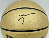 Allen Iverson Autographed Gold Edition Composite Leather Basketball Philadelphia 76ers Beckett BAS Witness Stock #253647