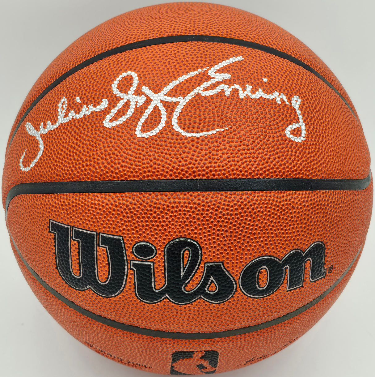 Julius "Dr. J" Erving Autographed Authentic Series Indoor/Outdoor Basketball Philadelphia 76ers Beckett BAS Witness Stock #253708