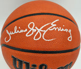 Julius "Dr. J" Erving Autographed Authentic Series Indoor/Outdoor Basketball Philadelphia 76ers Beckett BAS Witness Stock #253708