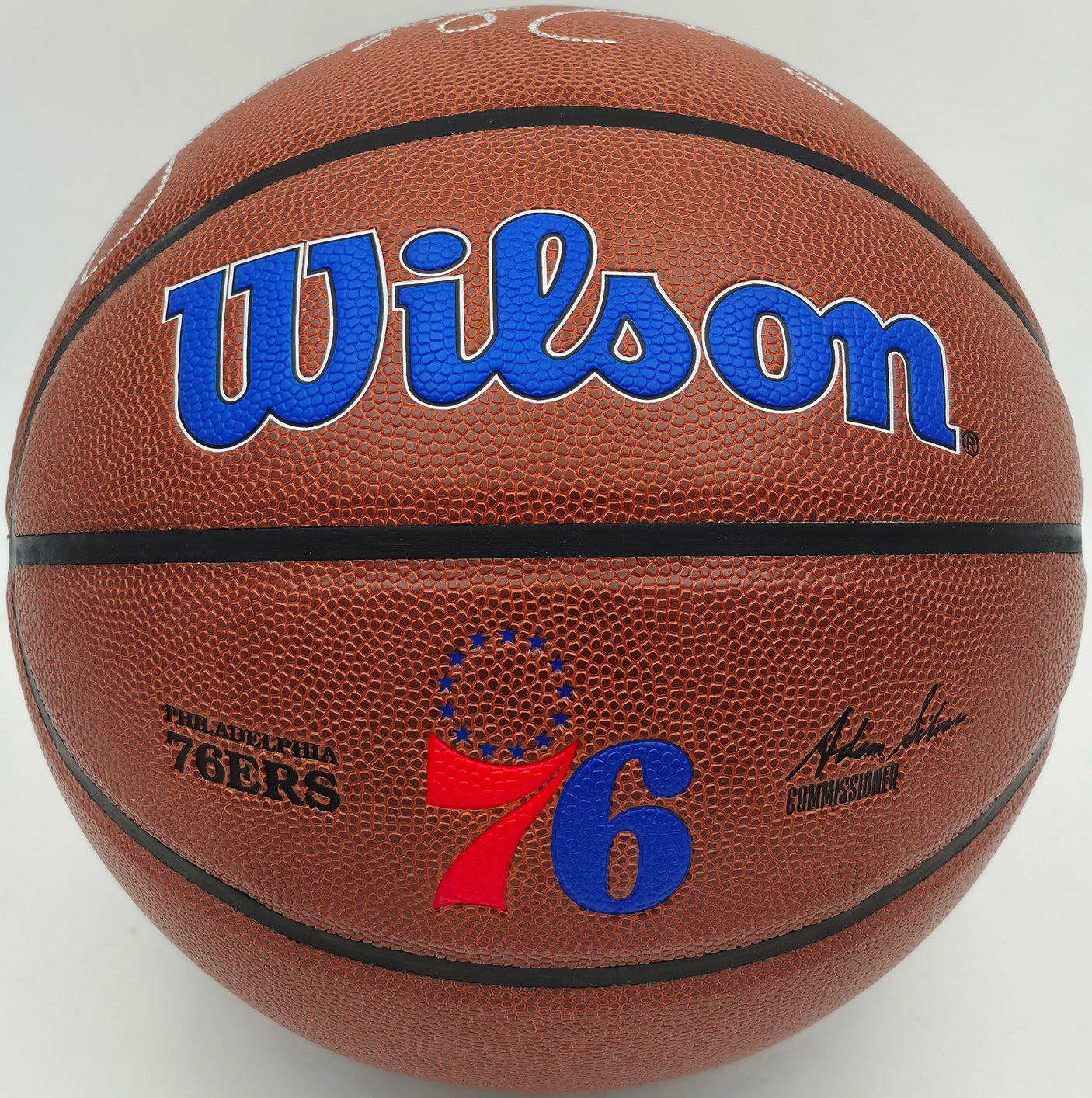 Julius "Dr. J" Erving Autographed Composite Leather Philadelphia 76ers Logo Basketball Beckett BAS Witness Stock #253709