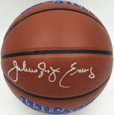 Julius "Dr. J" Erving Autographed Composite Leather Philadelphia 76ers Logo Basketball Beckett BAS Witness Stock #253709