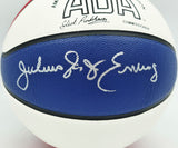 Julius "Dr. J" Erving Autographed Red, White & Blue ABA Basketball New Jersey Nets Beckett BAS Witness Stock #253710