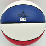 Julius "Dr. J" Erving Autographed Red, White & Blue ABA Basketball New Jersey Nets Beckett BAS Witness Stock #253710