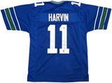 Seattle Seahawks Percy Harvin Autographed Blue Jersey MCS Holo Stock #253903