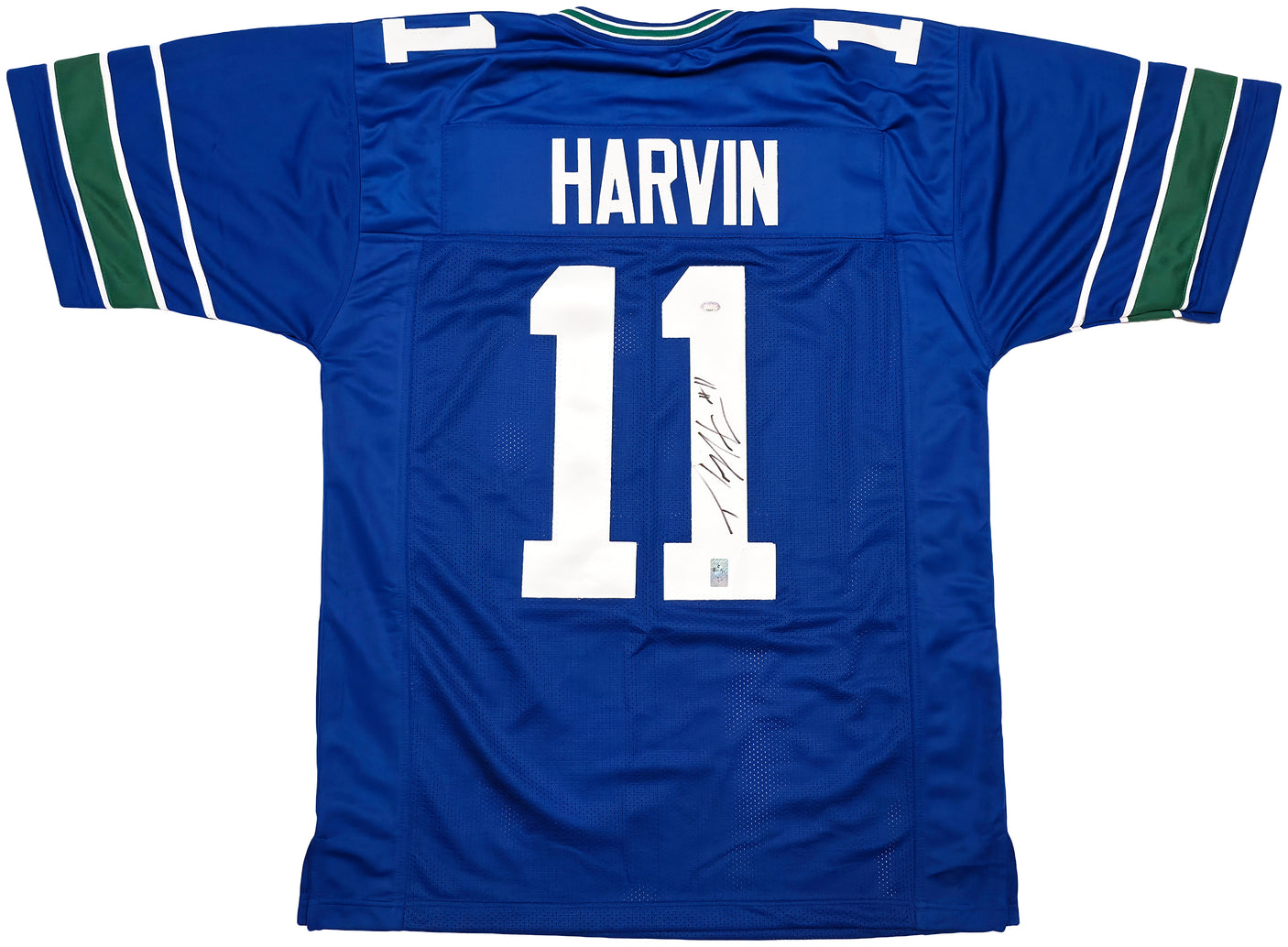 Seattle Seahawks Percy Harvin Autographed Blue Jersey "#11" MCS Holo Stock #253904