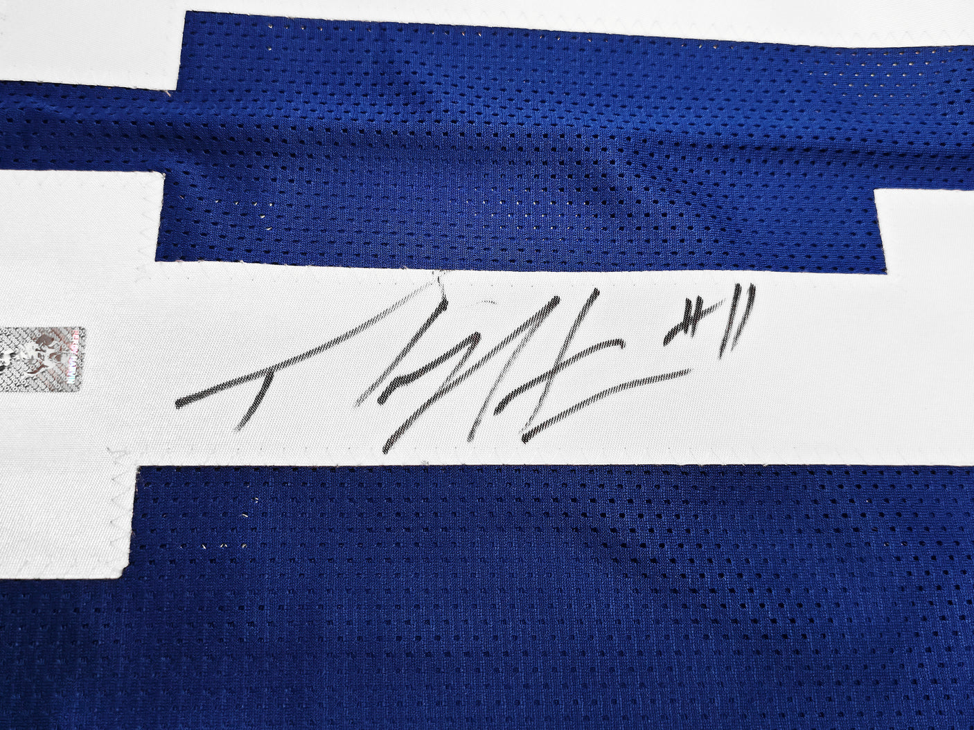 Seattle Seahawks Percy Harvin Autographed Blue Jersey "#11" MCS Holo Stock #253904