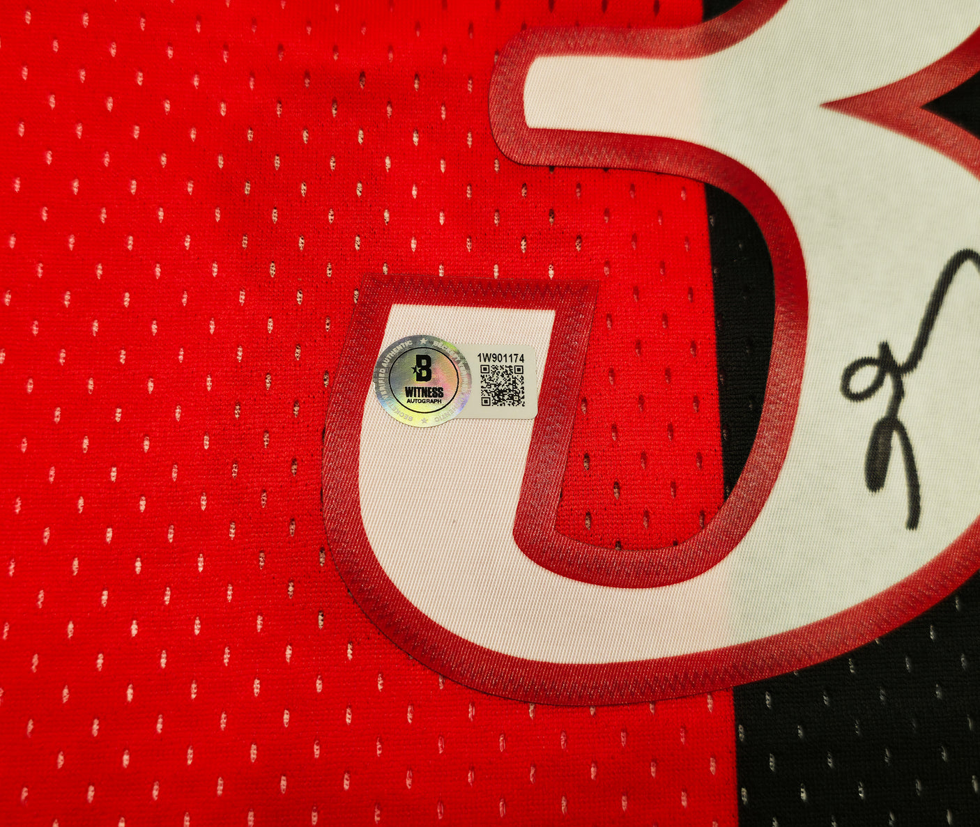 Philadelphia 76ers Allen Iverson Autographed Black & Red Authentic Mitchell & Ness 2000-01 HWC Swingman Split Jersey Size 2XL Beckett BAS Witness Stock #253625
