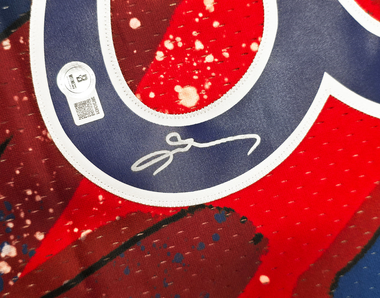 Philadelphia 76ers Allen Iverson Autographed Red Authentic Mitchell & Ness 1996-97 HWC Swingman Hyper Hoops Jersey Size XL Beckett BAS Witness Stock #253629